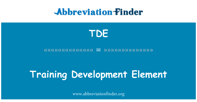 TDE: Antrènman devlòpman eleman