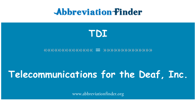 TDI: Telekomunikacyjne dla głuchoniemych, Inc.