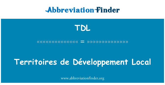 TDL: Territoires de Développement lokalne