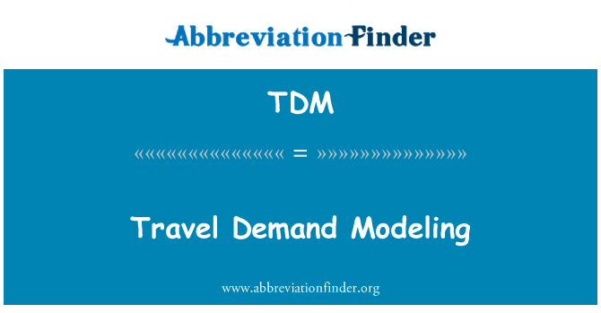 TDM: 旅游需求建模