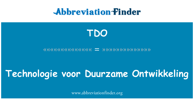 TDO: Technologie voor Duurzame Ontwikkeling