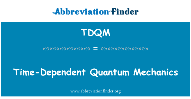 TDQM: 시간에 따라 양자 역학