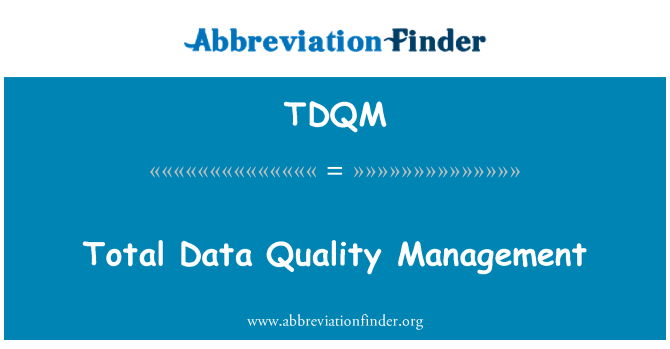 TDQM: Gestione della qualità totale dei dati