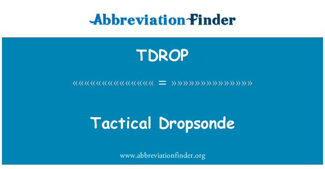 TDROP: Taktické Dropsonde