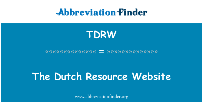 TDRW: The Dutch Resource Website