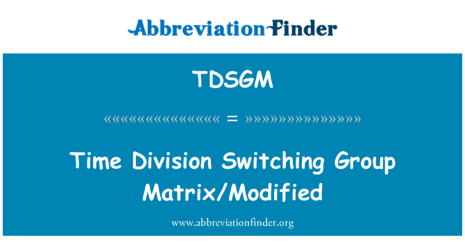 TDSGM: Time Division wechseln Gruppe Matrix/geändert