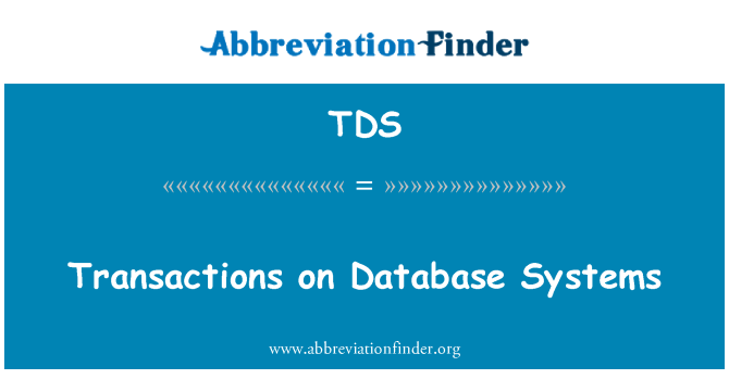 TDS: Transacciones en los sistemas de bases de datos