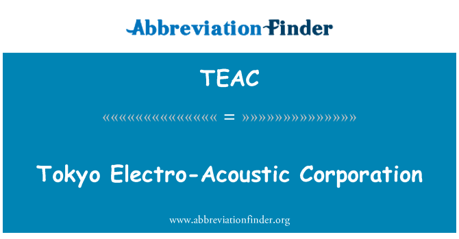 TEAC: חברת אלקטרו-אקוסטית טוקיו