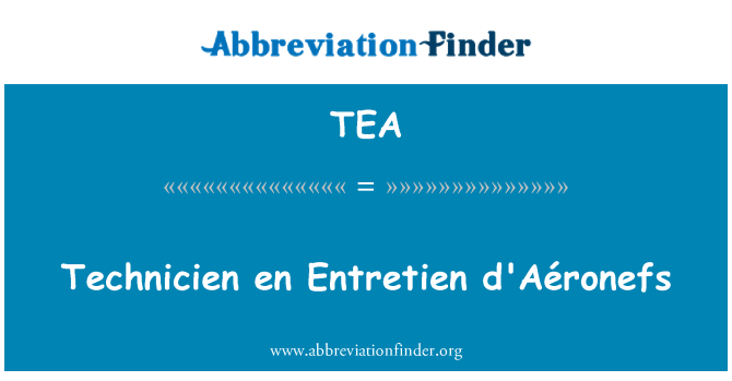 TEA: Technicien de Entretien d'Aéronefs