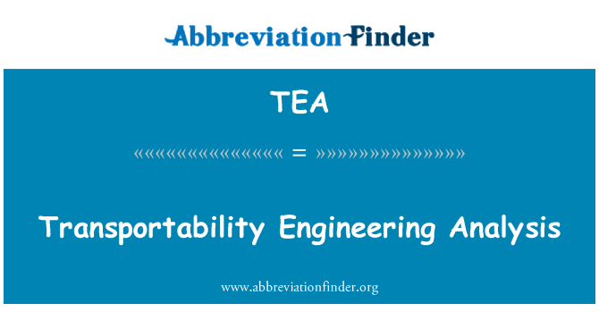 TEA: วิเคราะห์วิศวกรรม transportability