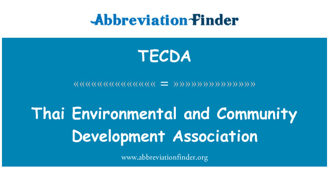 TECDA: Thai Environmental and Community Development Association