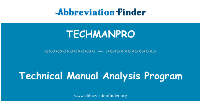 TECHMANPRO: Teknisk Manual analyse Program