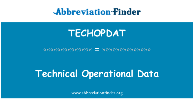 TECHOPDAT: נתונים טכניים מבצעית