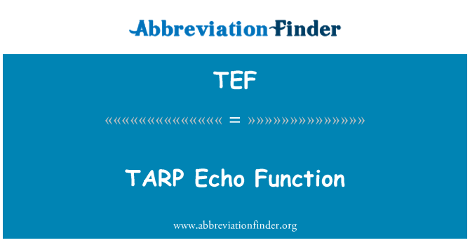 TEF: Fonksyon Écho TARP
