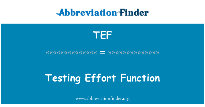TEF: Testning indsats funktion