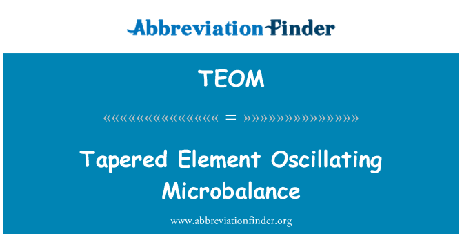 TEOM: רכיב מחודדות נדנוד Microbalance