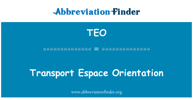 TEO: Transport Espace Orientation