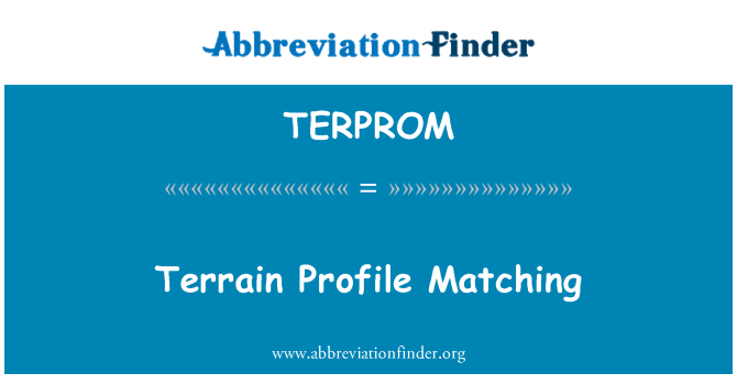 TERPROM: Reljefa profils atbilst
