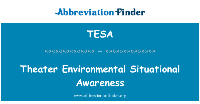 TESA: Ymwybyddiaeth sefyllfaol amgylcheddol Theatr