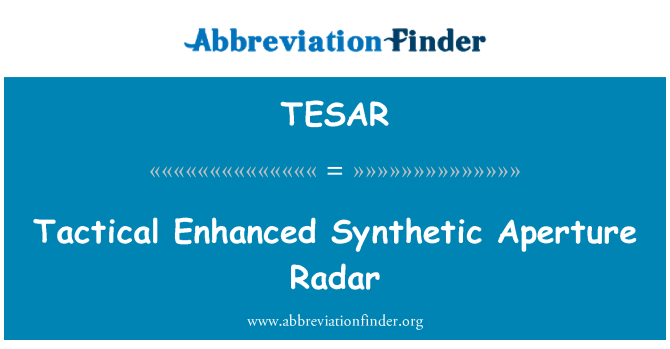 TESAR: Taktické rozšířené syntetickou aperturou Radar