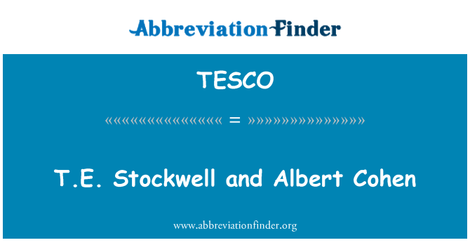 TESCO: T.E. Stockwell และอัลเบิร์ทโคเฮน