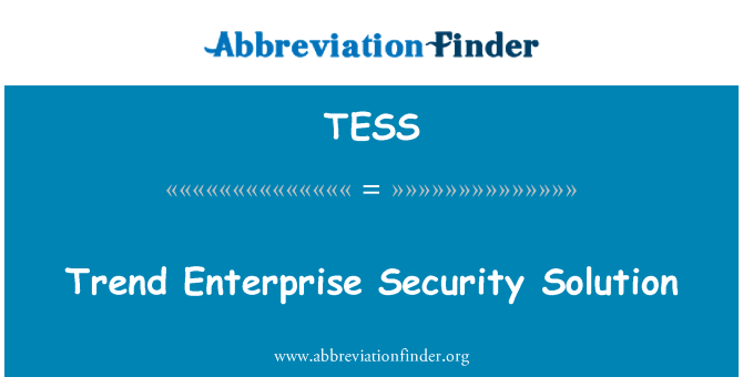 TESS: Tandans Enterprise sekirite solisyon