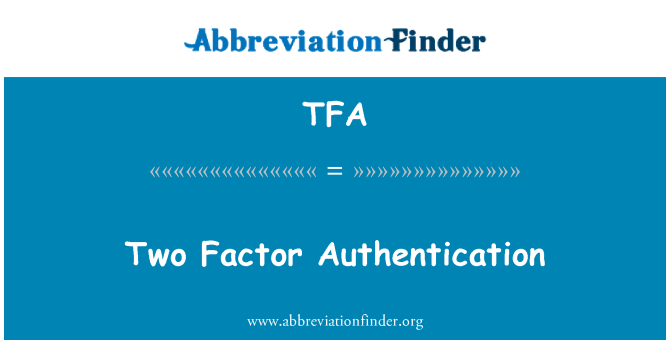 TFA: 双因素身份验证