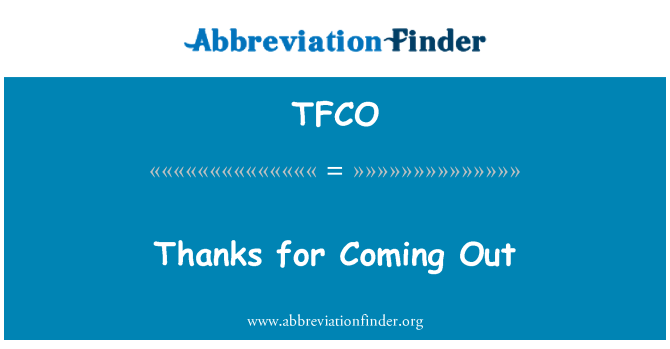 TFCO: Ευχαριστώ για την παρουσία έξω