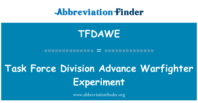 TFDAWE: Štáb divize Advance Warfighter Experiment