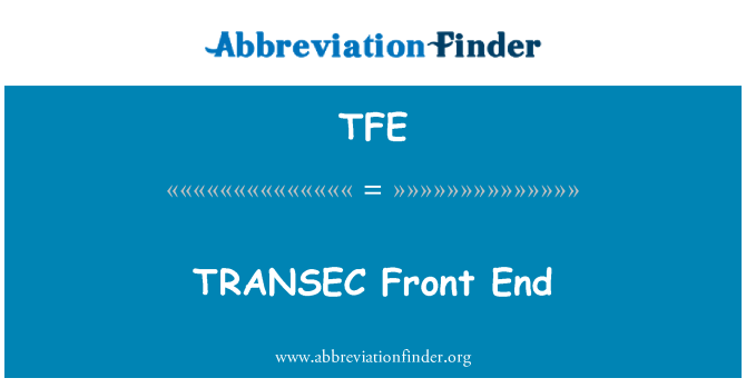 TFE: TRANSEC передний конец