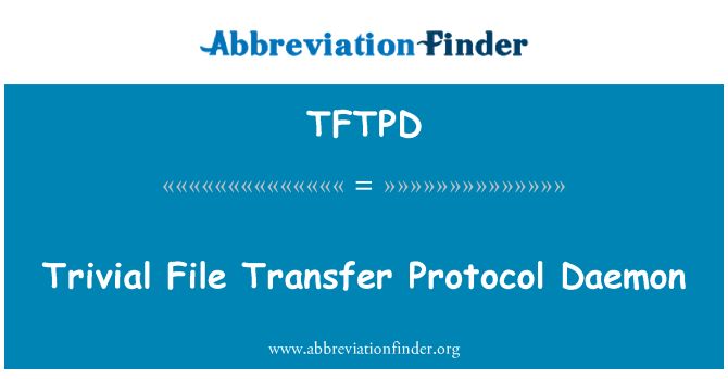 TFTPD: 하 찮은 파일 전송 프로토콜 데몬