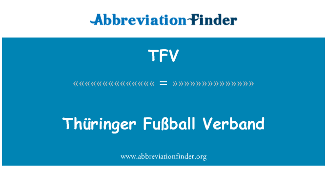 TFV: Thüringer Fußball Verband