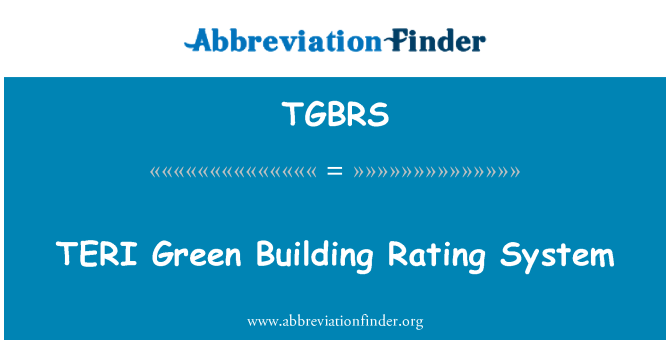 TGBRS: TERI Green Building minősítési rendszer