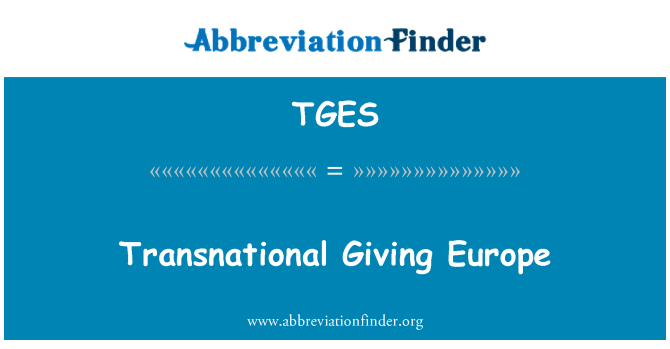 TGES: Transnational Giving Europe