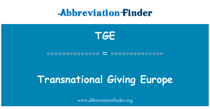 TGE: Transnacionalni davanje Europe