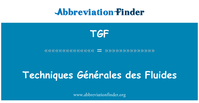 TGF: Teknik Générales des Fluides