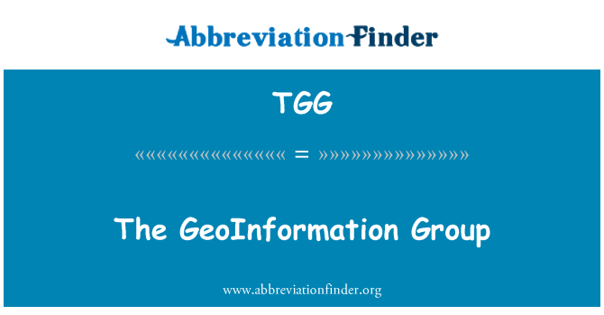 TGG: GeoInformation skupina