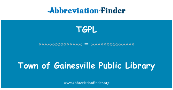 TGPL: Staden av Gainesville Public Library