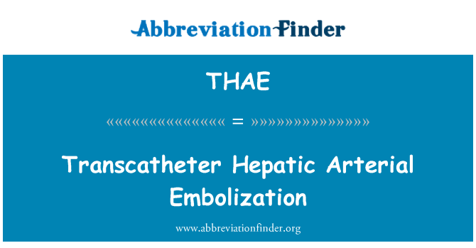 THAE: Transkatheter-hepatische arterielle Embolisation