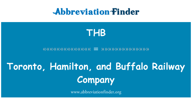 THB: Toronto, Hamilton ja Buffalo raudteefirma