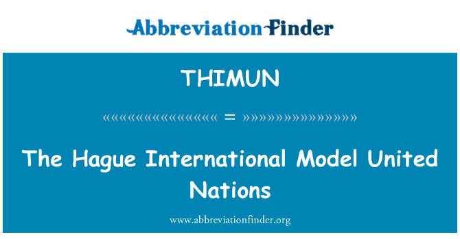 THIMUN: The Hague International Model United Nations