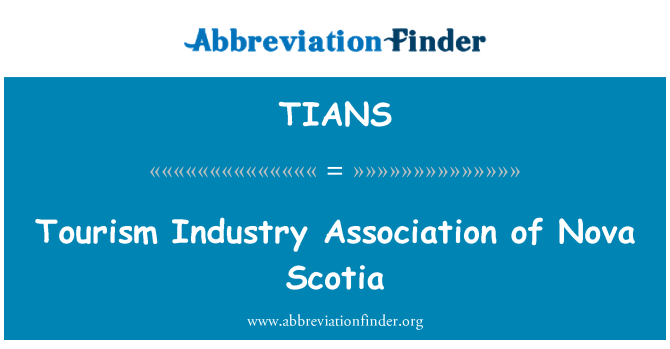 TIANS: Turizem Industry Association, Nova Scotia