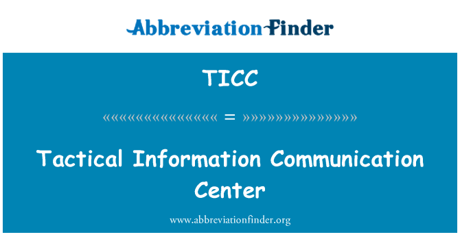 TICC: Taktické informace komunikační centrum