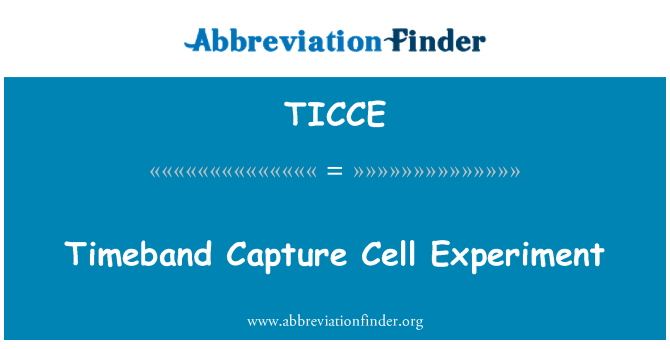 TICCE: Timeband Capture Komórka eksperyment