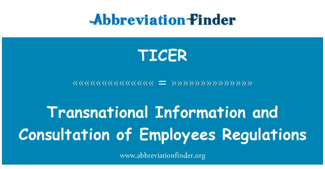 TICER: Transnational Information and Consultation of Employees Regulations