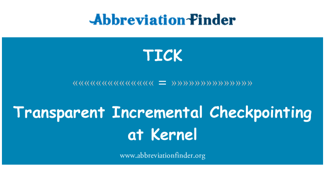 TICK: Прозрачен точкови Checkpointing в ядрото