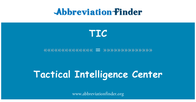 TIC: Taktične inteligence Center