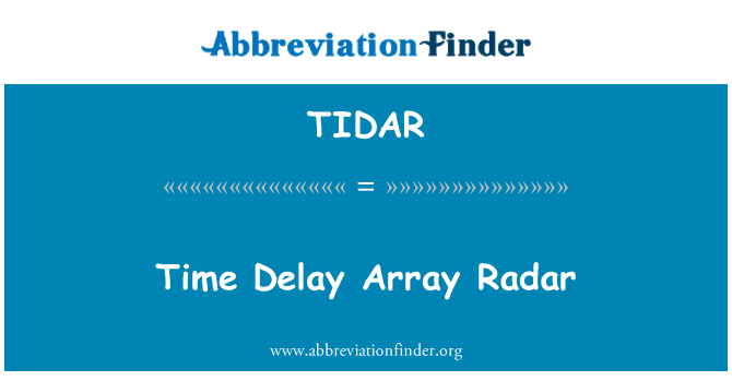 TIDAR: Waktu tunda Array Radar