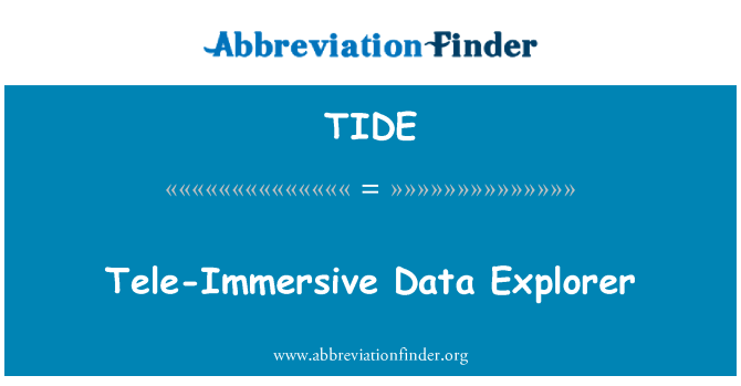 TIDE: टेली-Immersive डेटा एक्सप्लोरर