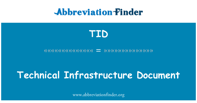 TID: Dokument technické infrastruktury